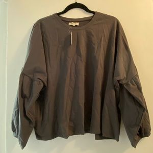 NWT Madewell Cropped Balloon Shirt. Grey, Women’s XL.